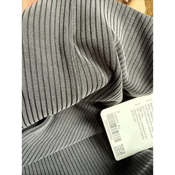 NWT Lululemon Ribbed Softstreme Flared Pant *Regular 33 inseam Gray Size 2